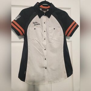 Harley Davidson - Women's Elemental Bar & Shield Zip Front Shirt Size S